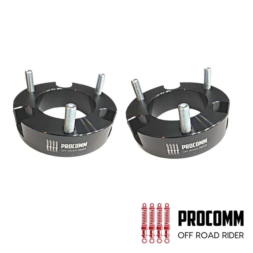 Procomm off-road rider wheel spacers for enhanced vehicle stability and performance. Durable, high-q.