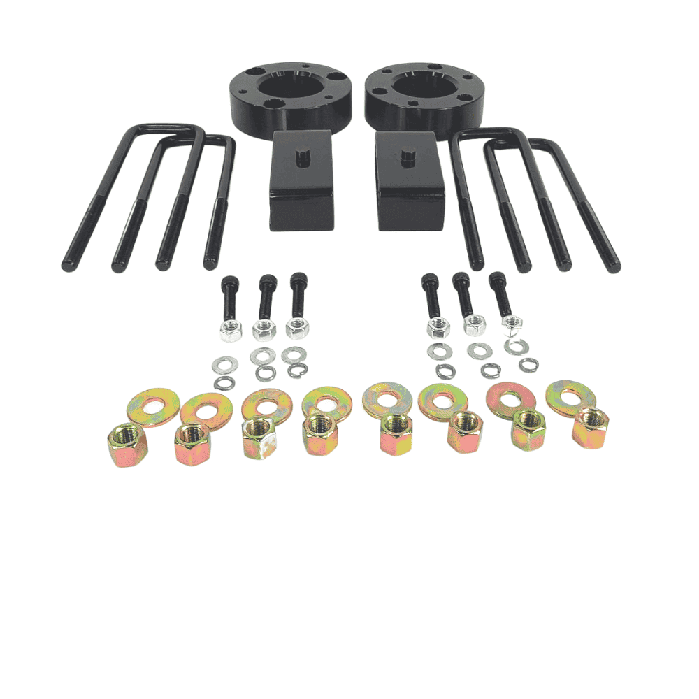 Ball joint repair kit with mounting hardware for automotive suspension systems.