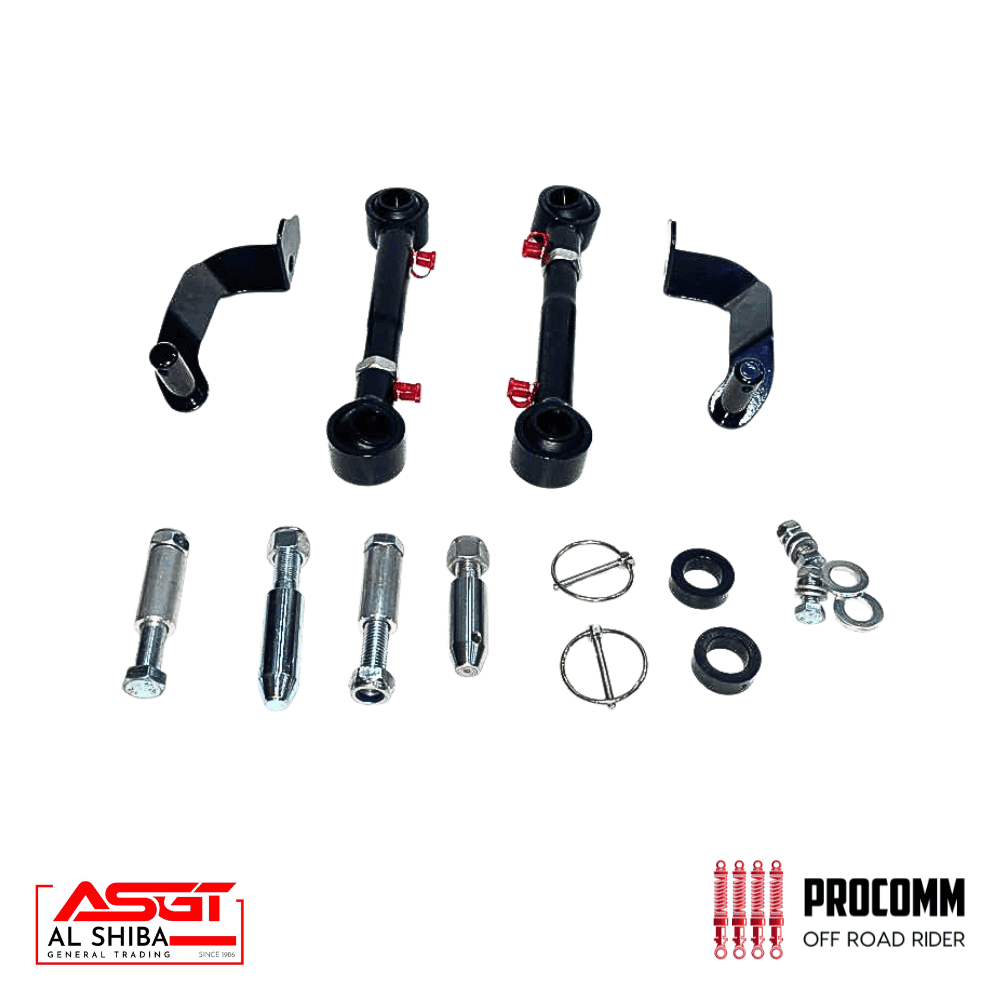 Automotive suspension parts and hardware for off-road vehicles.