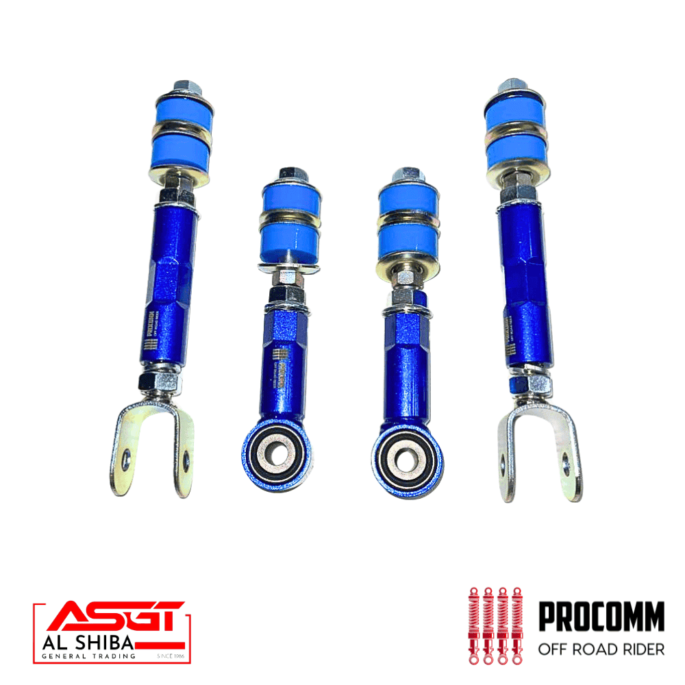 Shock absorber suspension components for vehicles, blue color, high-quality automotive parts.