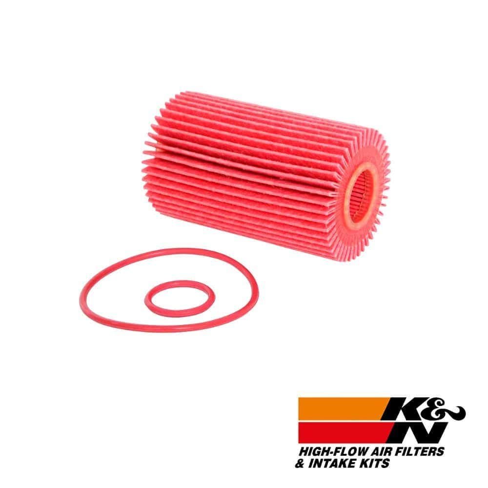 Air filter cartridge with rubber O-rings for high-flow air filters and intake kits.