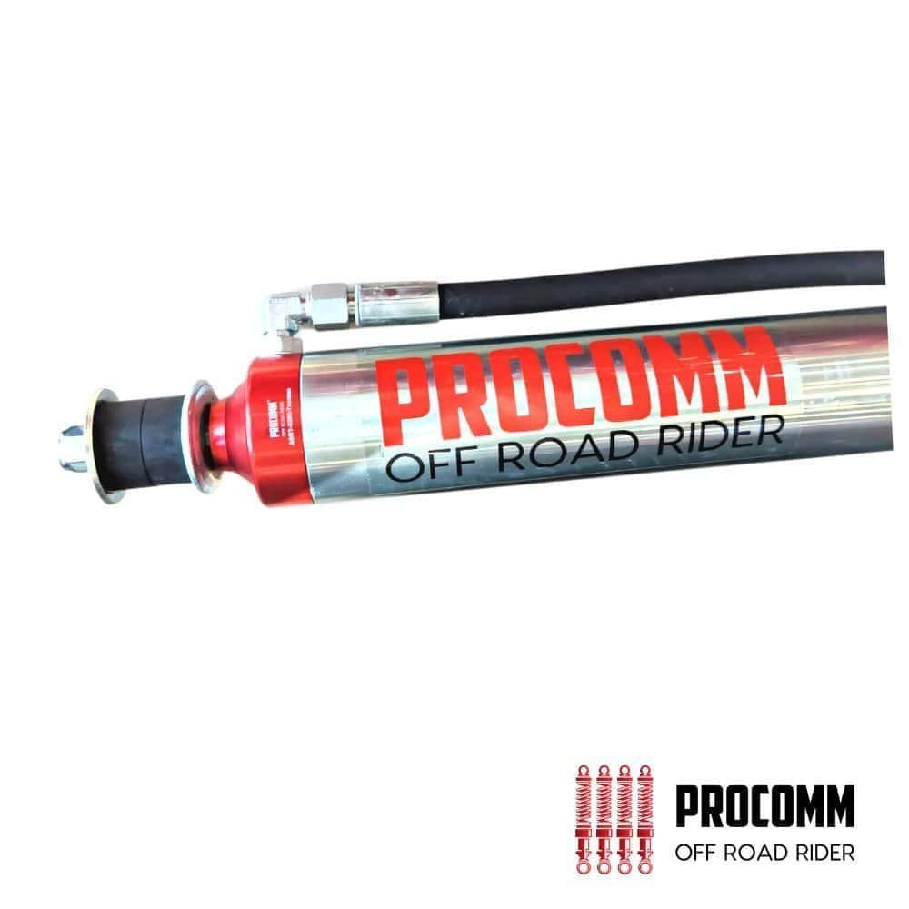 High-performance PROCOMM off-road shock absorber for rugged vehicle suspension systems.