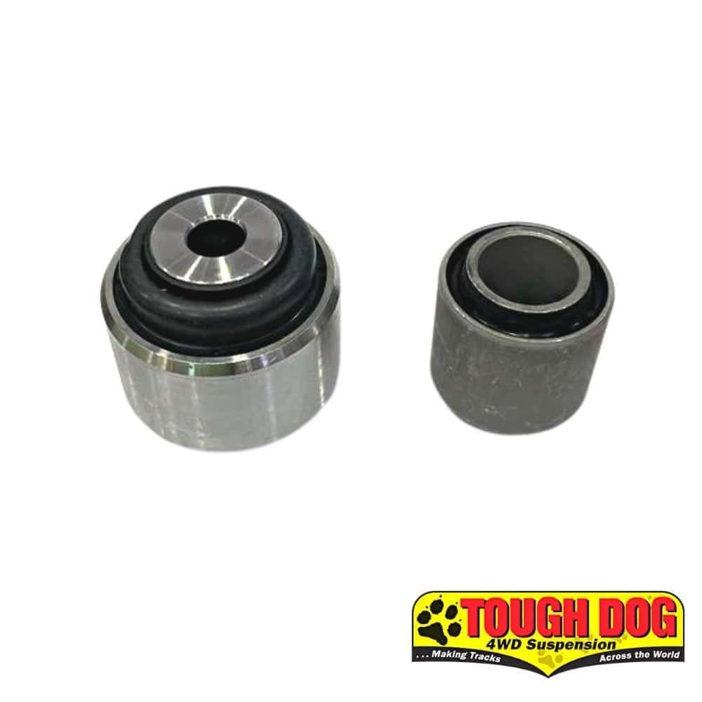 Ball joint and control arm bushing for automotive suspension systems.