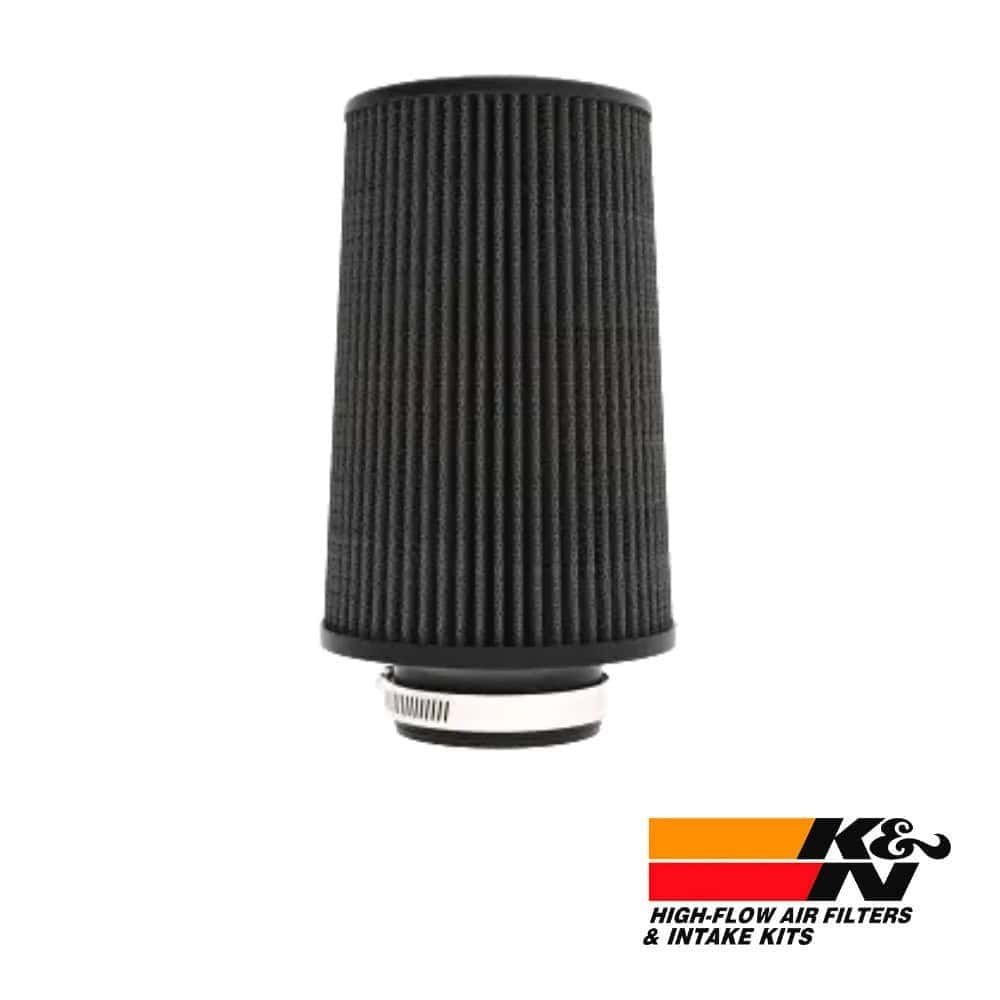 High-flow air filter for vehicle engine, durable and efficient filtration system.
