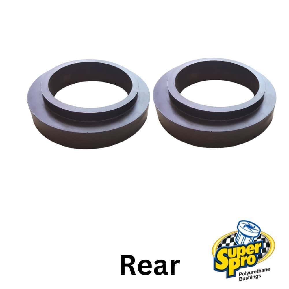High-quality polyurethane rear bushings for automotive suspension systems.