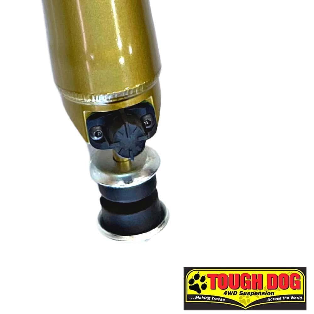 Heavy-duty shock absorber for off-road vehicles with Tough Dog 4WD suspension system.