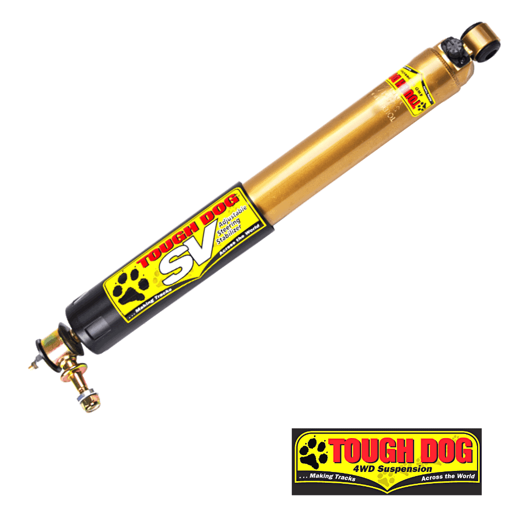 High-performance Tough Dog 4WD suspension shock absorber for off-road vehicles.