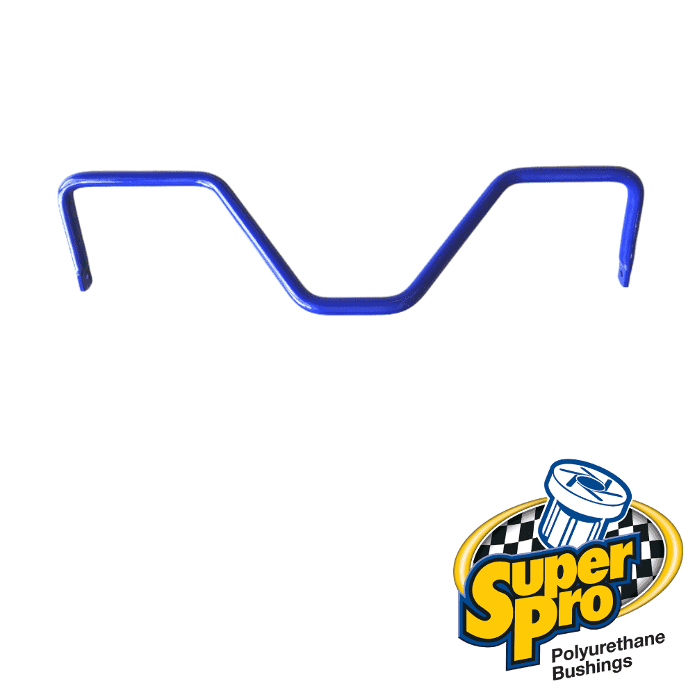 Blue polyurethane bushings for automotive suspension systems.