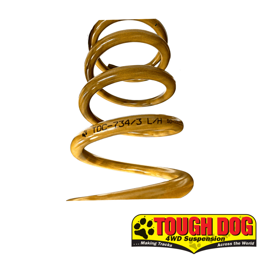 Heavy-duty Tough Dog 4WD suspension coil spring for off-road vehicles.