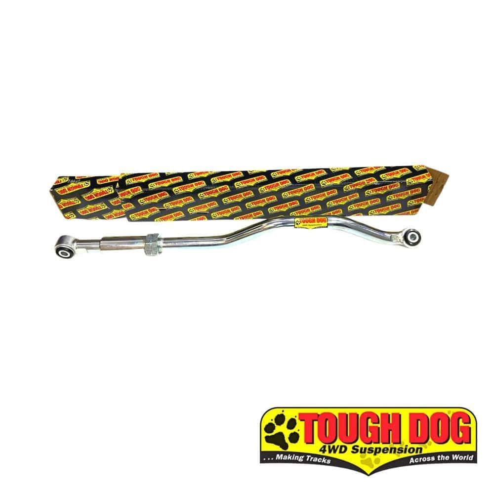 Steering rack for vehicle suspension system with Tough Dog 4WD suspension branding.