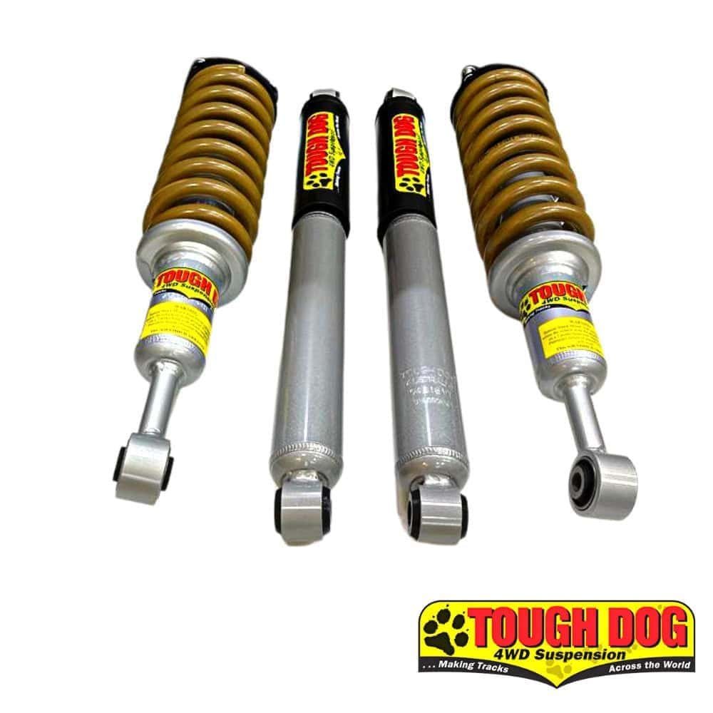 High-performance off-road shock absorbers for 4WD vehicles by Tough Dog suspension. Durable, reliabl.