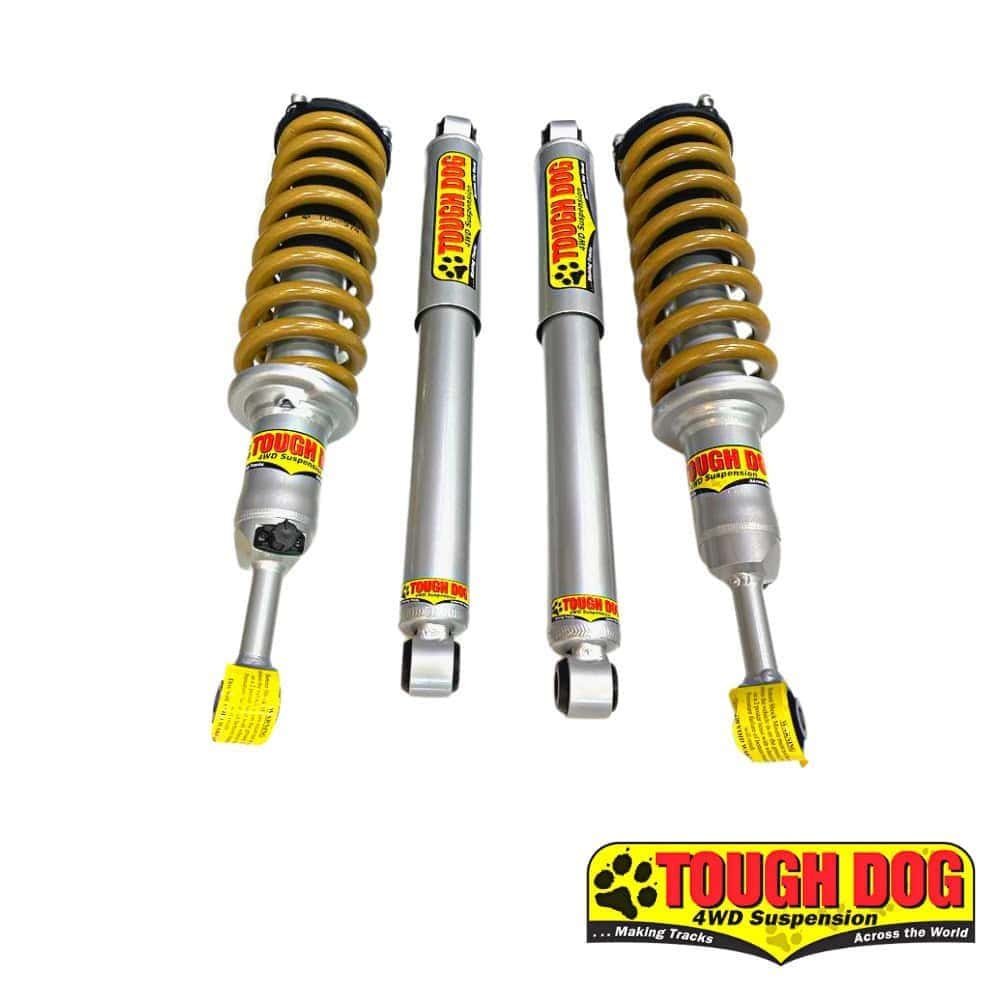 High-performance Tough Dog 4WD suspension shocks for off-road vehicles. Durable and reliable for rug.