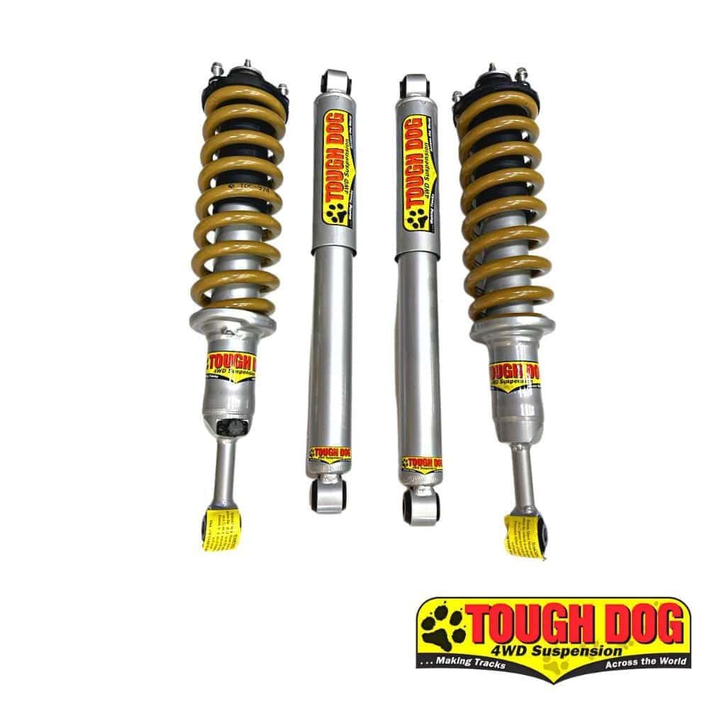 High-performance Tough Dog 4WD suspension shocks for off-road vehicles and trucks. Durable, reliable.