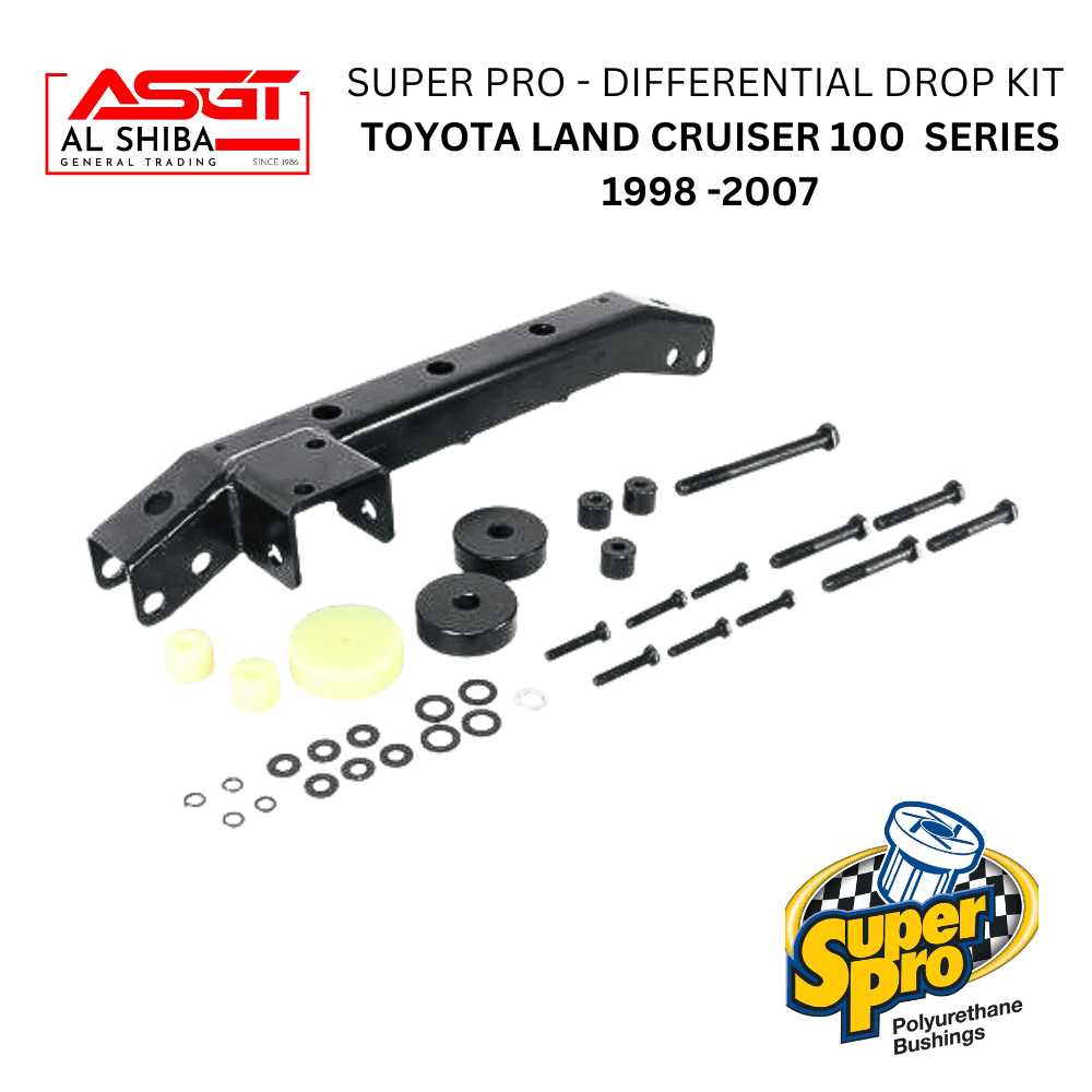 Toyota Land Cruiser 100 Series super pro differential drop kit components.