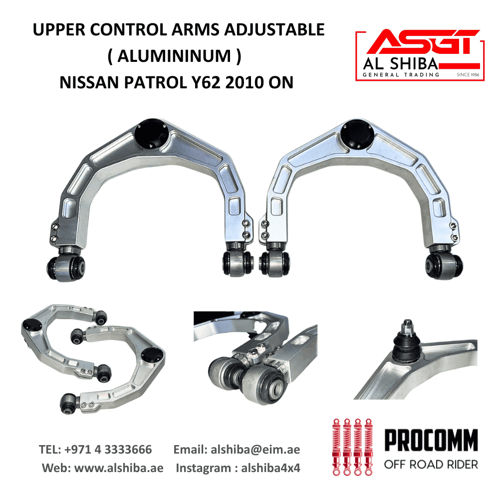 Adjustable Aluminum Upper Control Arms for Nissan Patrol Y62 2010 on - Al Shiba General Trading.