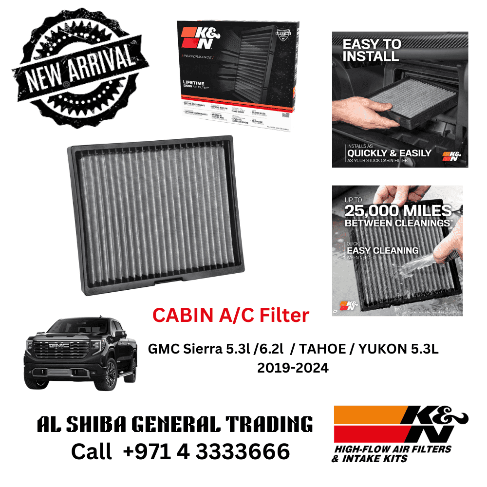 High-flow GMC Sierra cabin A/C filter compatible with 2019-2024 models.