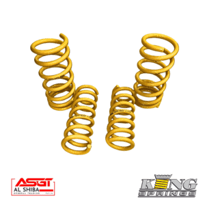 Yellow coil springs for automotive suspension from Al Shiba General Trading, King Springs.