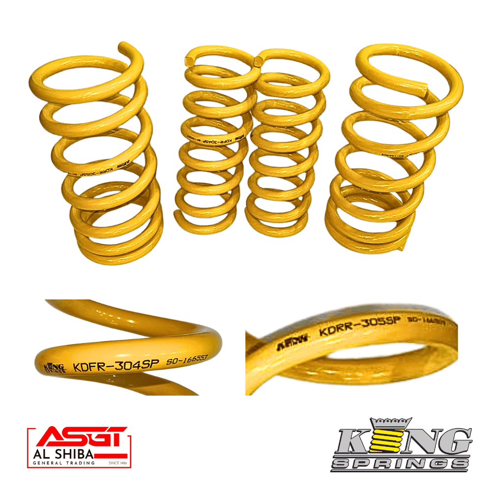 High-quality yellow coil springs for automotive suspension systems.