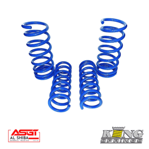 Blue coil springs for automotive suspension and industrial use.