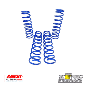 Blue coil springs for industrial or automotive use, displayed on a white background.
