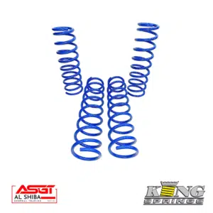 Blue coil springs for industrial or automotive use, displayed on a white background.