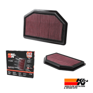 High-flow air filters and intake kits for vehicle performance enhancement.