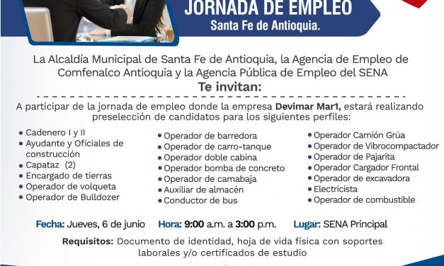 Jornada de obtención de empleo en Santa Fe de Antioquia