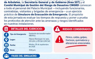 Arboletes realizará simulacro de evacuación en el Palacio Municipal