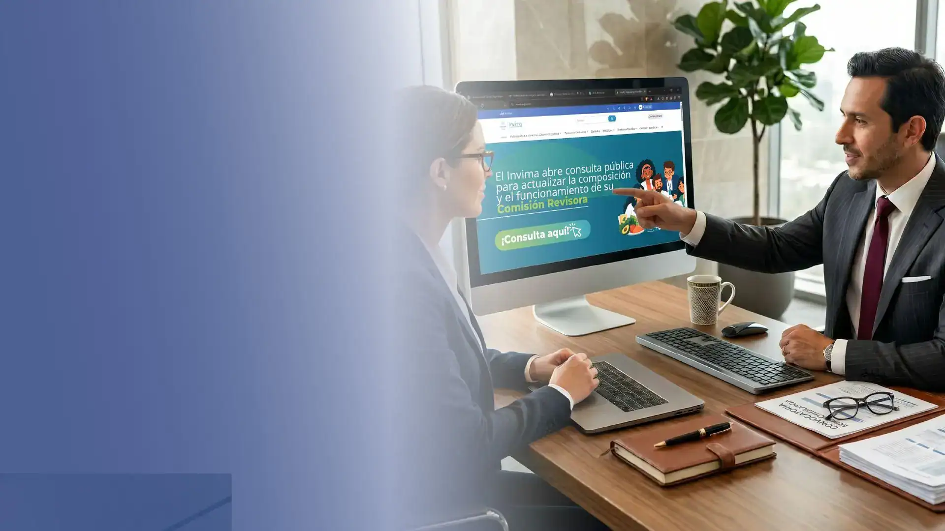 Captura del portal del Invima con la consulta pública Invima sobre la Comisión Revisora