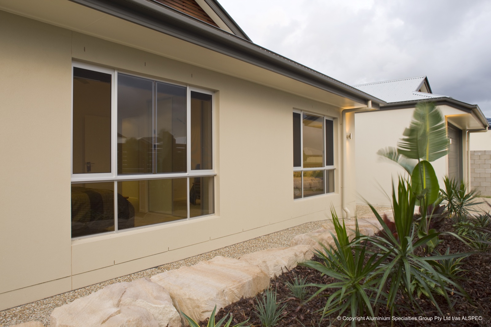 Exterior window security screens; Alspec photograph