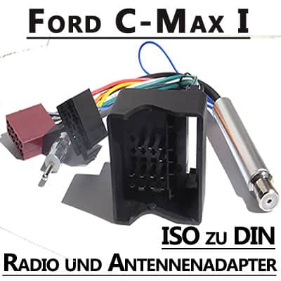 CAN-B Autoradio Adapter für Ford C-Max, ISO zu DIN, Radio- und Antennenadapter, einfach zu installieren.