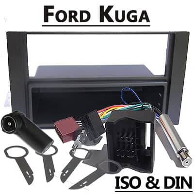 Autoradio Adapter für Ford Kuga mit CAN-B Schnittstelle, kompatibel ISO & DIN, einfache Installation.