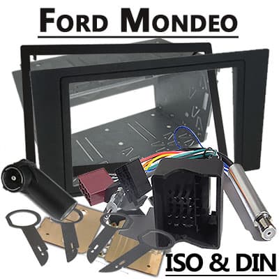 Halterung für Autoradio, kompatibel mit Ford Mondeo, inklusive Adapter und Kabelsätze.
