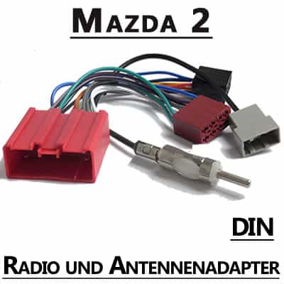 Auto Radio Adapter Mazda 2 CAN-B Anschluss, DIN Radio- und Antennenadapter.