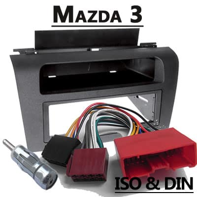 Hochwertiger Autoradio Adapter für Mazda 3 mit CAN-Bus, ISO & DIN kompatibel.