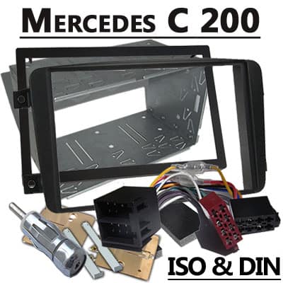Geräuschloser Autoradio Adapter für Mercedes C 200 mit CAN-B Technologie, ISO & DIN kompatibel.