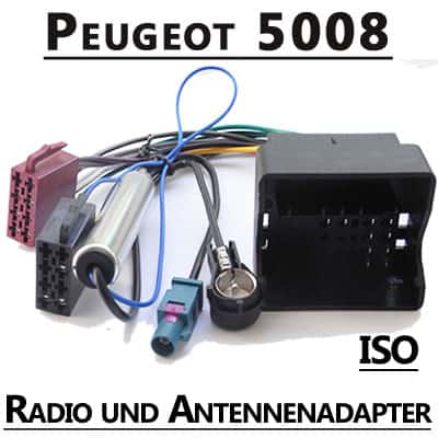 Autoradio Adapter Peugeot 5008 mit CAN-B Anschluss, Radio- und Antennenadapter.