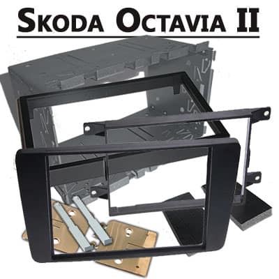 Auto Radio Adapter für Skoda Octavia II, CAN-B integriert, Nachrüstlösung, Einbauset.
