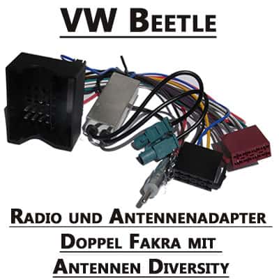 Autoradio Adapter mit CAN-B Schnittstelle für VW Beetle, Doppel Fakra, Antennen Diversity.