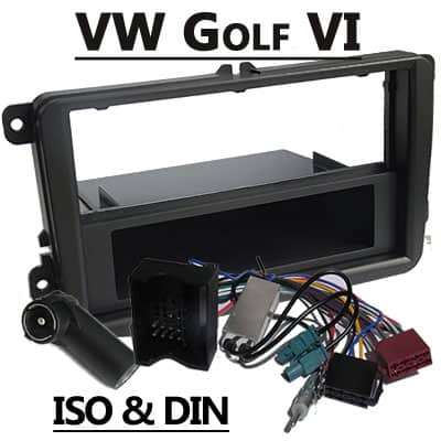 E46 Autoradio Adapter mit CAN-Bus, Einbauset für VW Golf VI, ISO & DIN kompatibel.