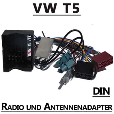 CAN-B Auto Radio Adapter für VW T5, Kabelsatz, DIN, Radio- und Antennenadapter.