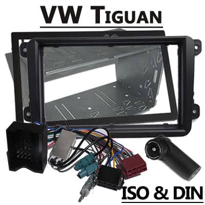 Automotive Autoradio Adapter mit CAN-B für VW Tiguan, ISO & DIN Anschluss.