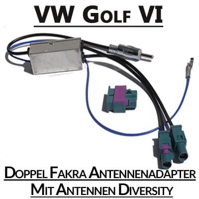 Adapter für VW Golf VI mit CAN-B kompatibilität, Doppel-Fakra Antennenadapter.