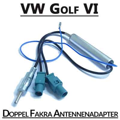 VW Golf VI Doppel Fakra Antennenadapter für Autoradios; zuverlässige CAN-B Schnittstelle.