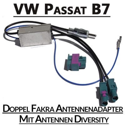 Blende für VW Passat B7, Doppel-Fakra Antennenadapter mit Antennen-Diversity.