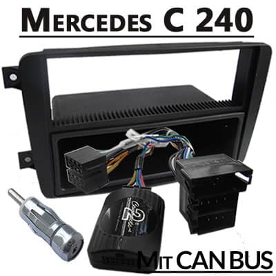 Einbauadapter für Mercedes C 240 mit CAN-Bus, Autoradio-Adapter, Plug & Play.