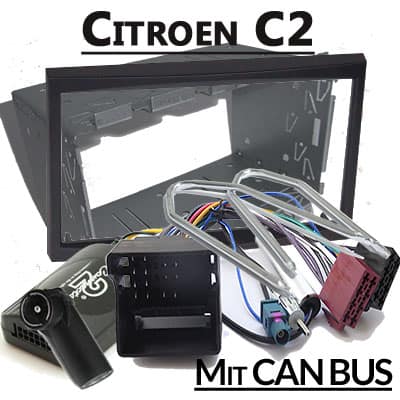 Autoradio Adapter mit CAN-Bus für Citroen C2, Einbauzubehör, Plug & Play.