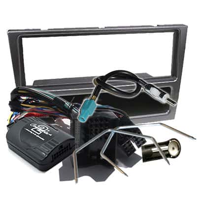 CAN-B Autoradio Adapter Einbau Kit für Fahrzeuge, inklusive Kabelsatz und Halterung.