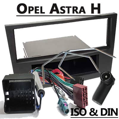 Edelstahl Autoradio Adapter für Opel Astra H, CAN-B, ISO & DIN kompatibel.