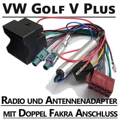 Hochwertiger VW Golf V Plus Autoradio Adapter mit CAN-B Anschluss für einfache Audioprogrammierung.